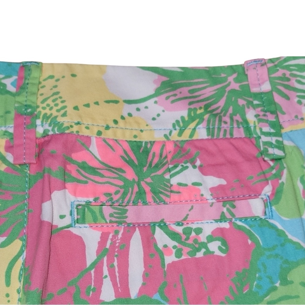 LILLY PULITZER Big Flirt Callahan Cotton Shorts in Greens/Pinks/Yellow Size 00 - Picture 6 of 12